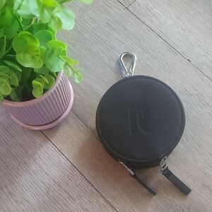 Paco Rabanne Black Round Zipper Pouch with Clip